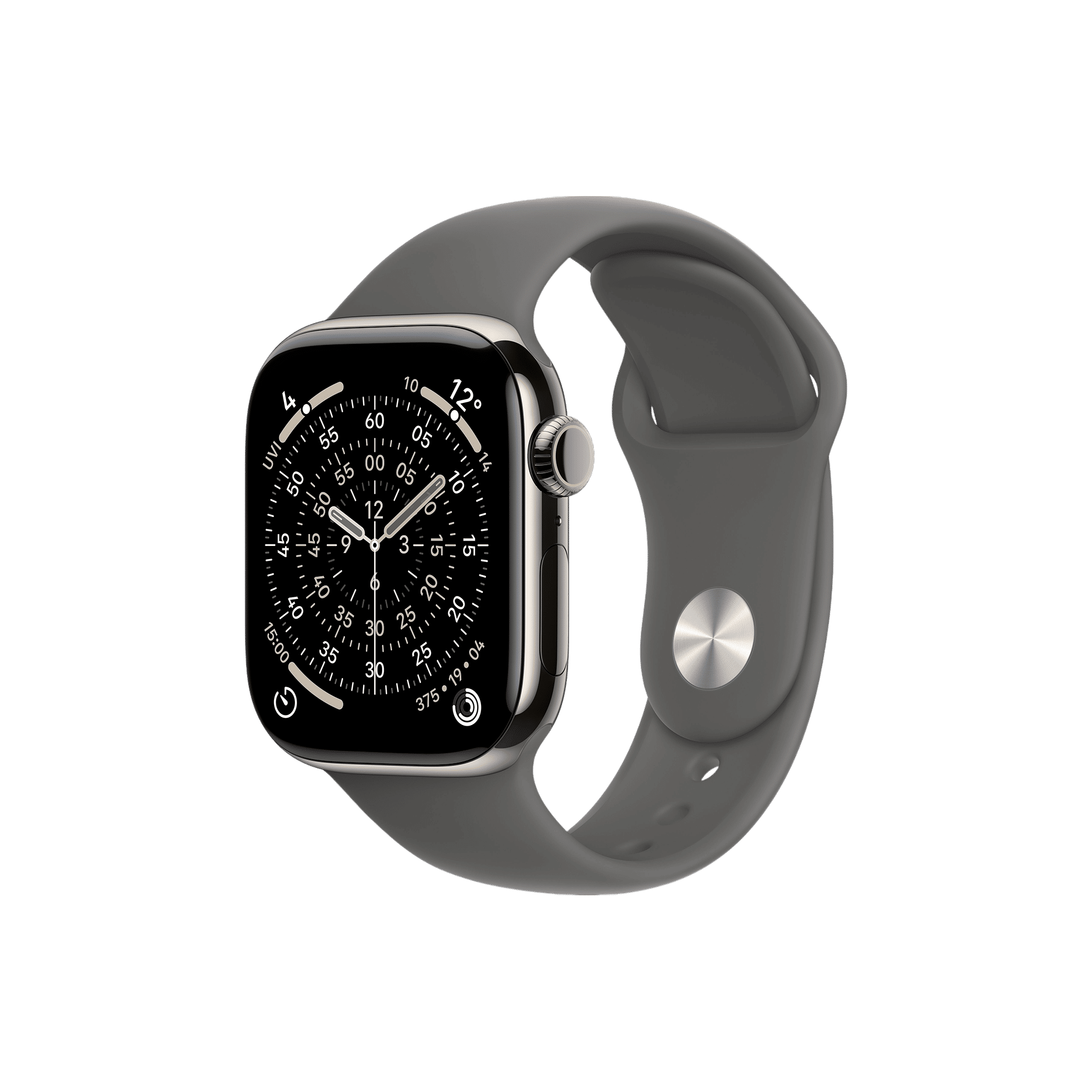 Apple Watch Series 11 GPS+Cellular with Stone Grey Sport Band - S/M (42mm Retina LTPO3 OLED Display, Natural Titanium Case)_1