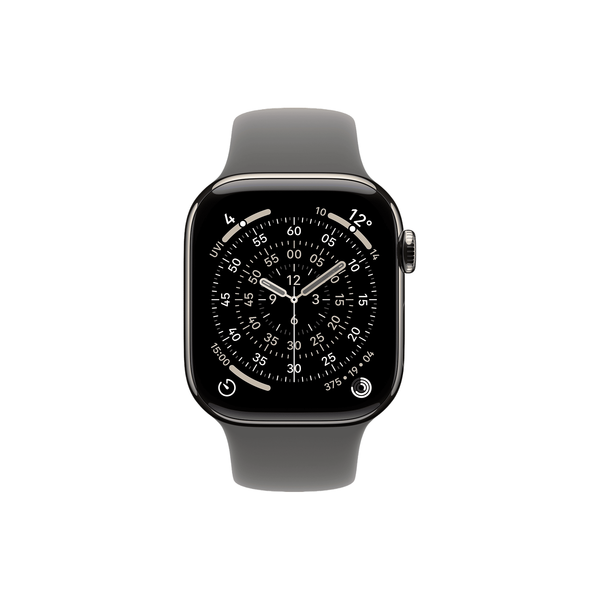 Apple Watch Series 11 GPS+Cellular with Stone Grey Sport Band - S/M (42mm Retina LTPO3 OLED Display, Natural Titanium Case)_2