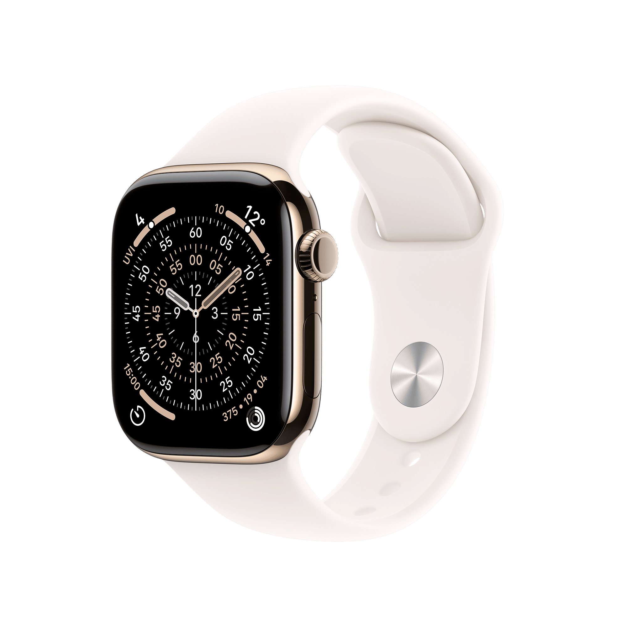 Apple Watch Series 11 GPS+Cellular with Light Blush Sport Band - S/M (42mm Retina LTPO3 OLED Display, Gold Titanium Case)_1