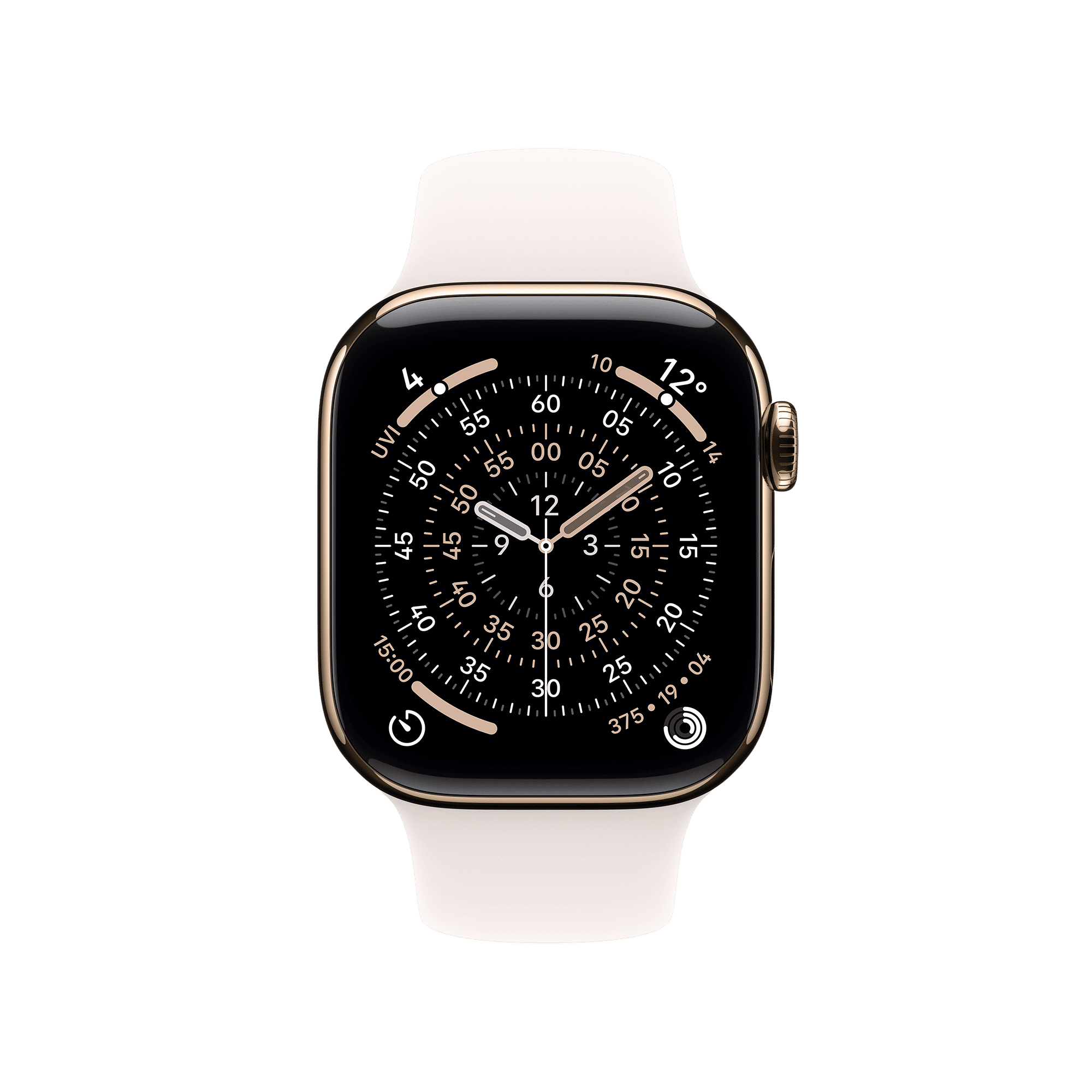 Apple Watch Series 11 GPS+Cellular with Light Blush Sport Band - S/M (42mm Retina LTPO3 OLED Display, Gold Titanium Case)_2