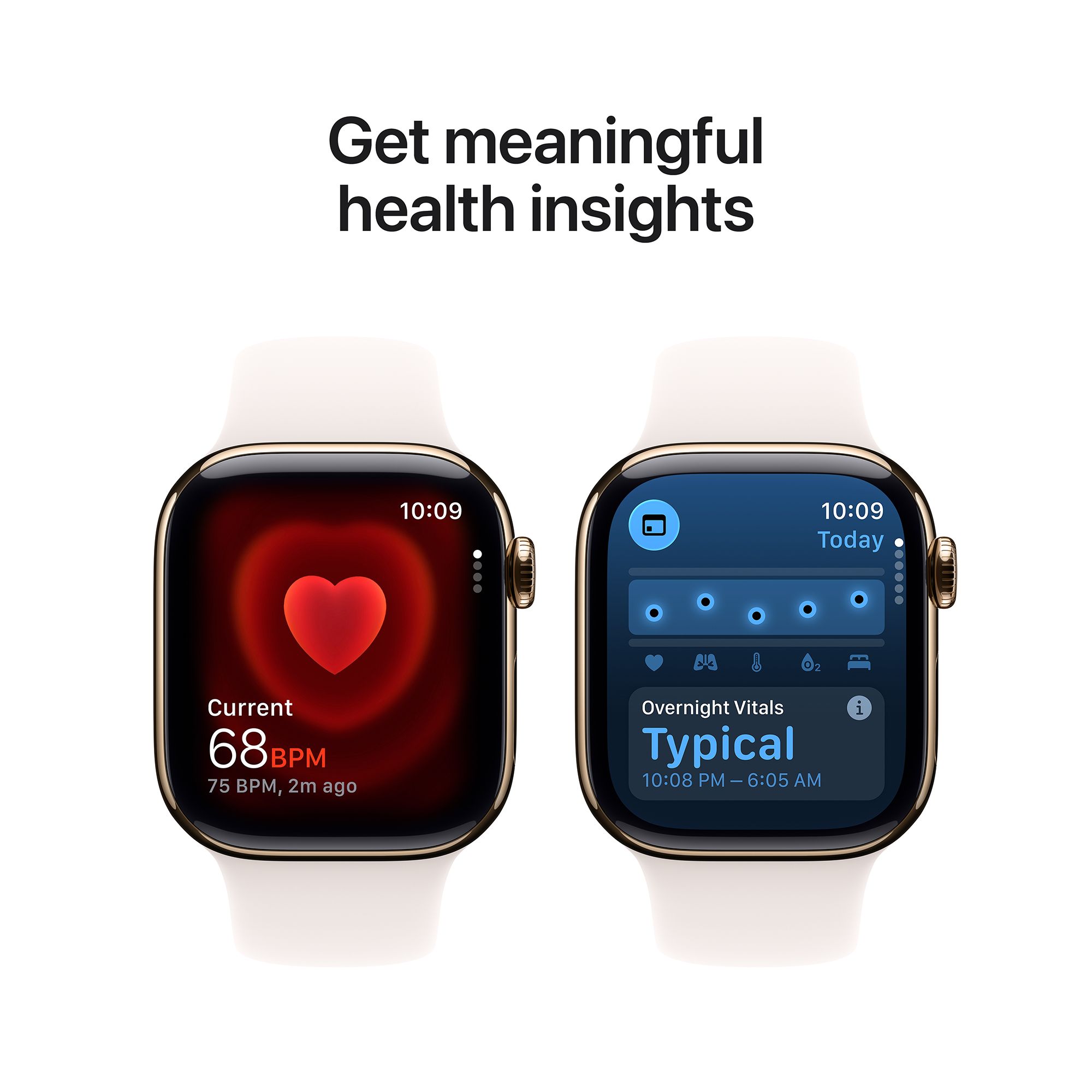 Apple Watch Series 11 GPS+Cellular with Light Blush Sport Band - S/M (42mm Retina LTPO3 OLED Display, Gold Titanium Case)_5