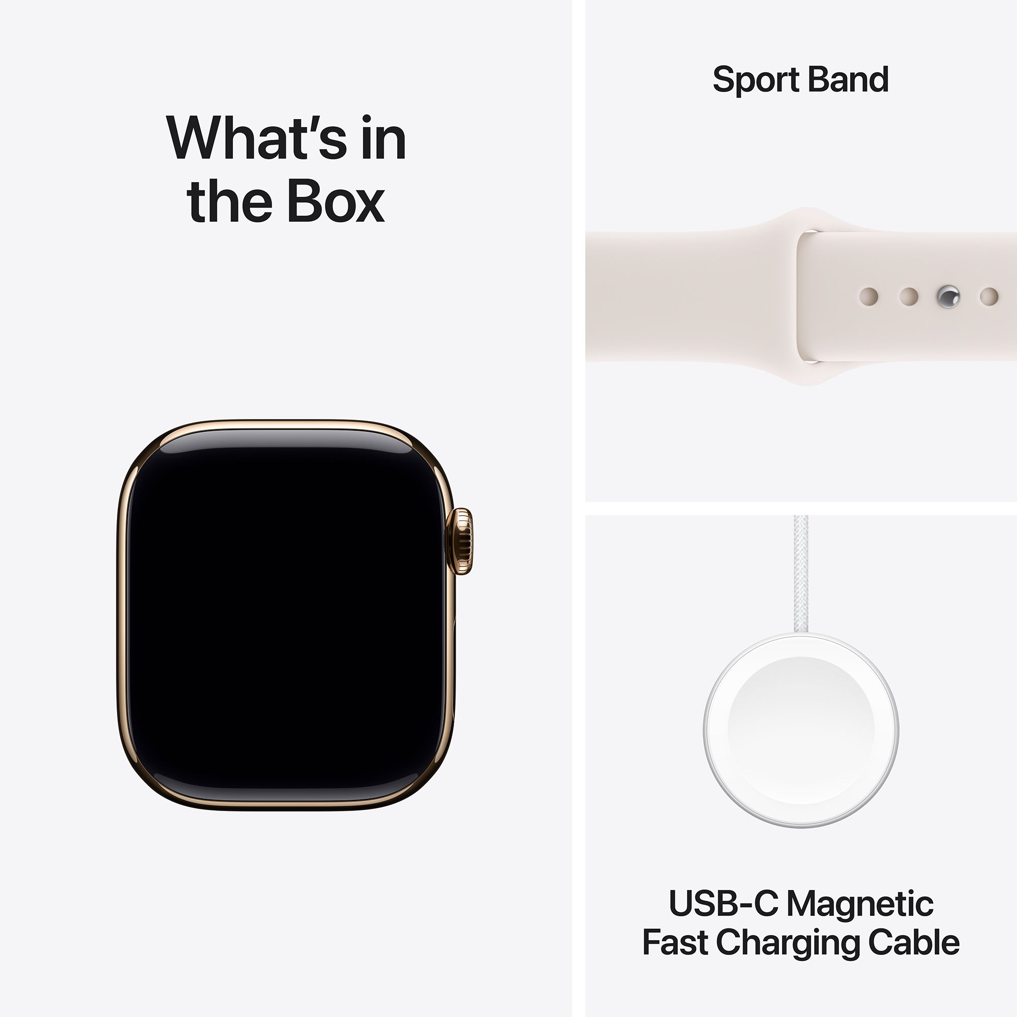 Apple Watch Series 11 GPS+Cellular with Light Blush Sport Band - S/M (42mm Retina LTPO3 OLED Display, Gold Titanium Case)_9