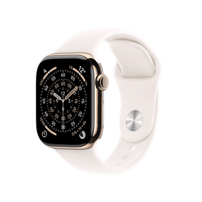 Apple Watch Series 11 GPS+Cellular with Light Blush Sport Band - M/L (42mm Retina LTPO3 OLED Display, Gold Titanium Case)