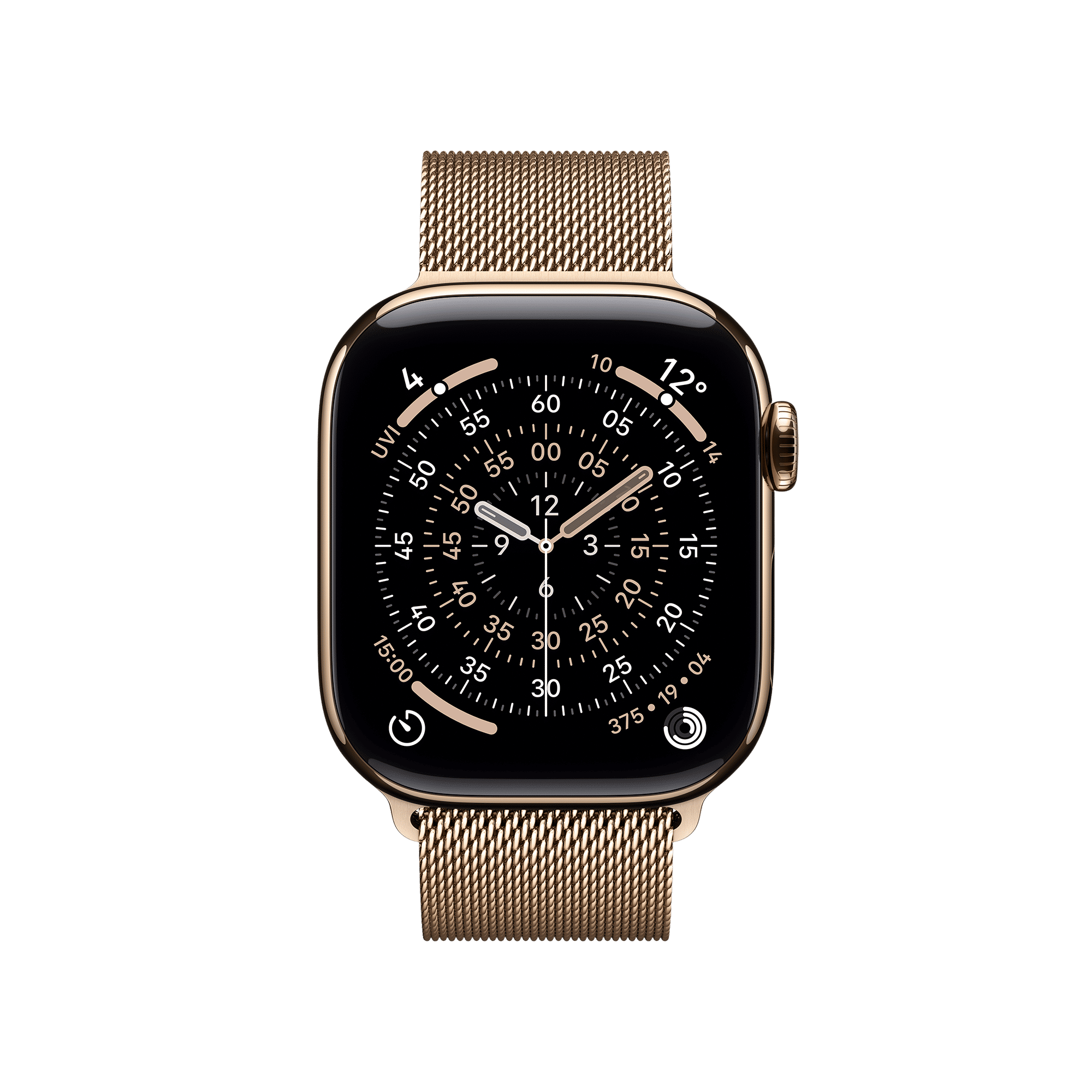 Apple Watch Series 11 GPS+Cellular with Gold Milanese Loop (42mm Retina LTPO3 OLED Display, Gold Titanium Case)_2