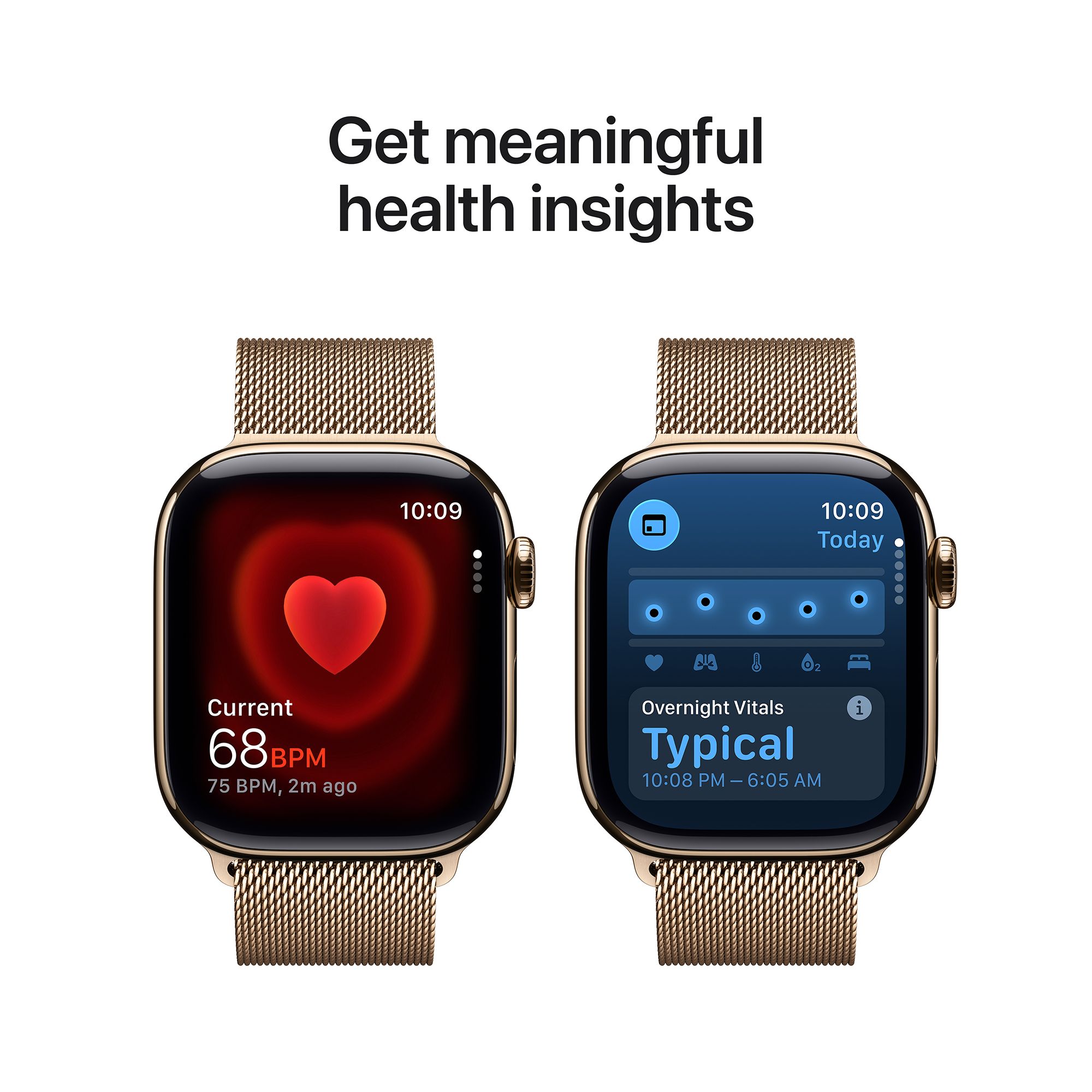 Apple Watch Series 11 GPS+Cellular with Gold Milanese Loop (42mm Retina LTPO3 OLED Display, Gold Titanium Case)_5