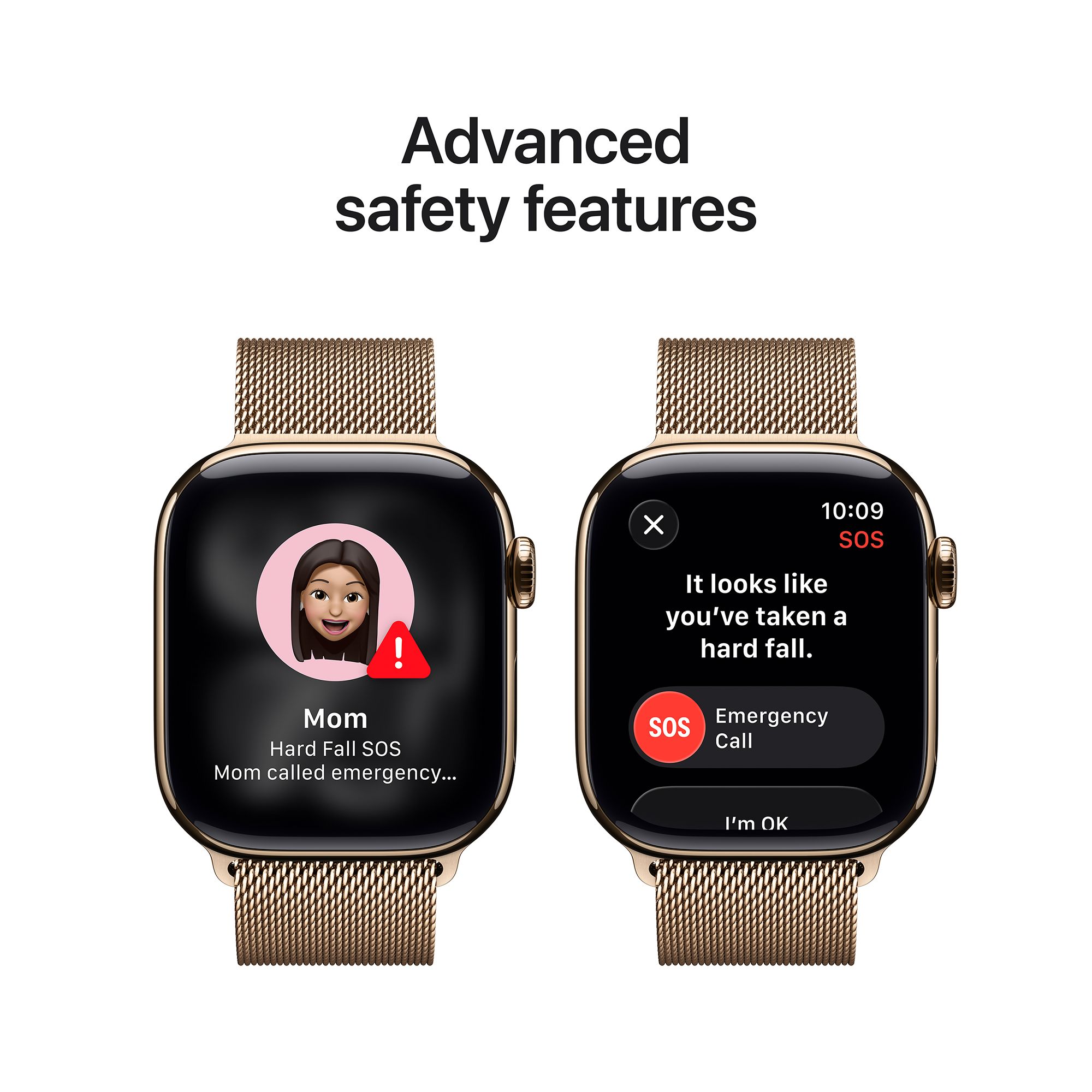 Apple Watch Series 11 GPS+Cellular with Gold Milanese Loop (42mm Retina LTPO3 OLED Display, Gold Titanium Case)_6