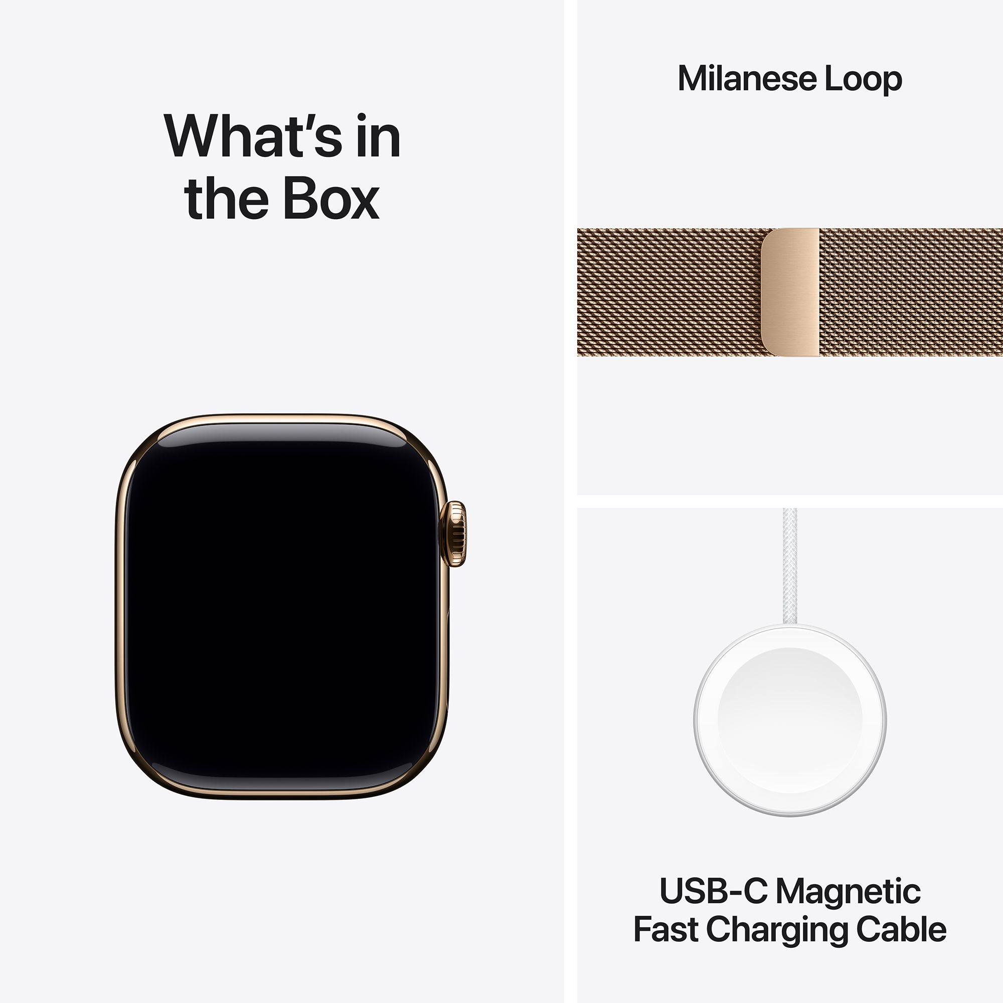 Apple Watch Series 11 GPS+Cellular with Gold Milanese Loop (42mm Retina LTPO3 OLED Display, Gold Titanium Case)_9