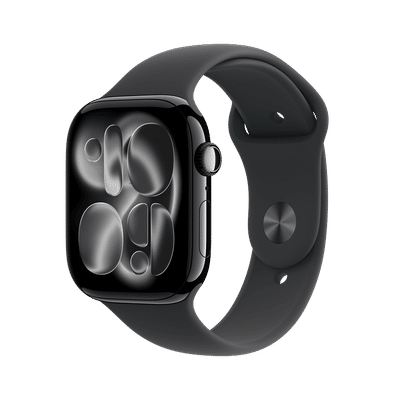 Apple Watch Series 11 GPS+Cellular with Black
                      Sport Band - S/M (46mm Retina LTPO3 OLED Display,
                      Jet Black Aluminium Case)