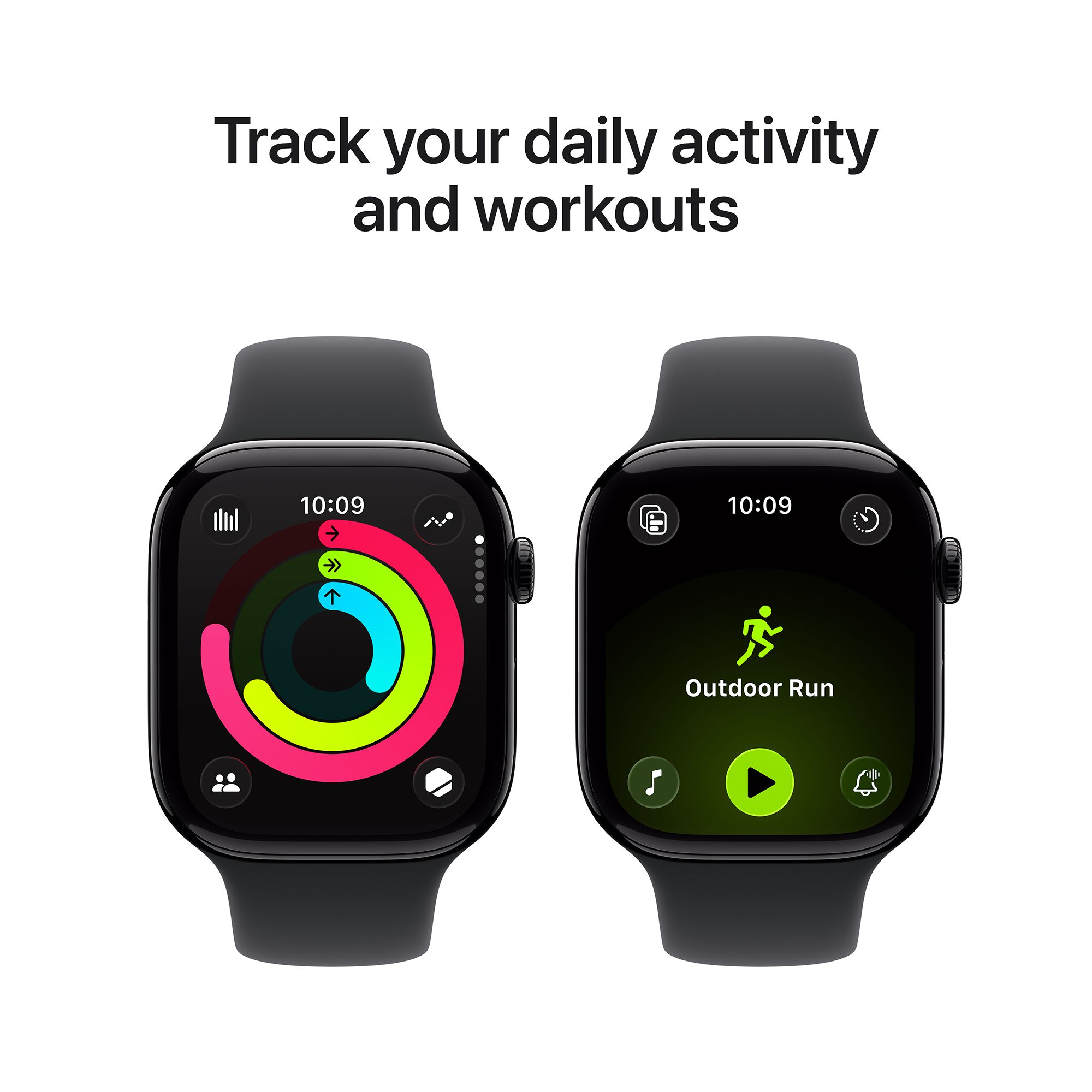 Apple Watch Series 11 GPS+Cellular with Black Sport Band - M/L (46mm Retina LTPO3 OLED Display, Jet Black Aluminium Case)_4
