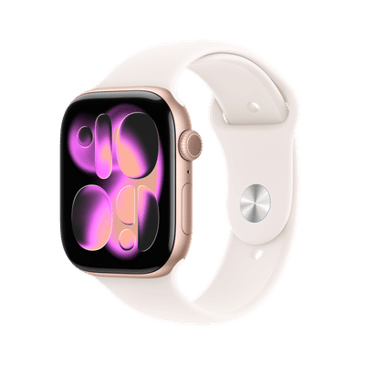 Apple Watch Series 11 GPS+Cellular with Light Blush Sport Band - M/L (46mm Retina LTPO3 OLED Display, Rose Gold Aluminium Case)