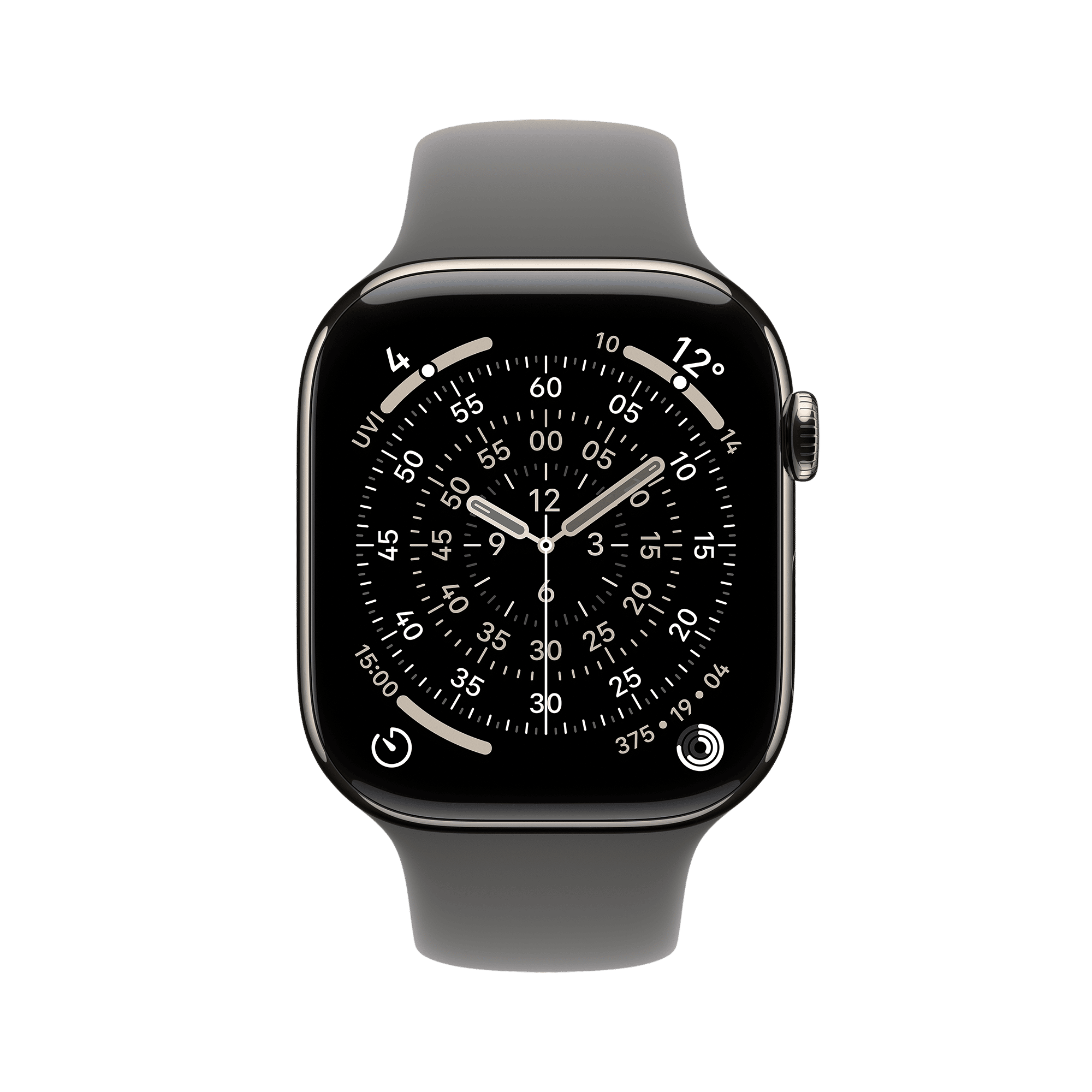 Apple Watch Series 11 GPS+Cellular with Stone Grey Sport Band - M/L (46mm Retina LTPO3 OLED Display, Natural Titanium Case)_2