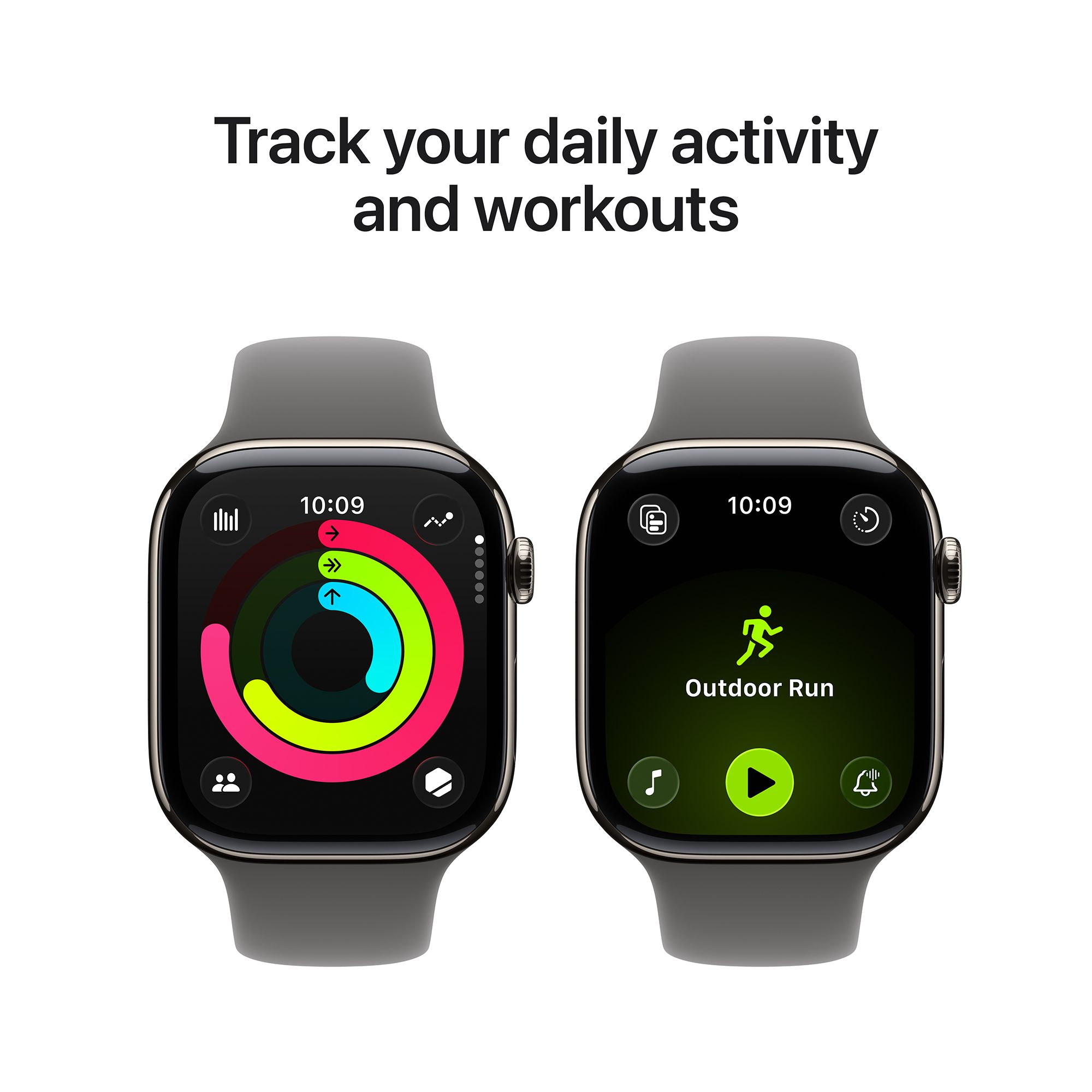 Apple Watch Series 11 GPS+Cellular with Stone Grey Sport Band - M/L (46mm Retina LTPO3 OLED Display, Natural Titanium Case)_4