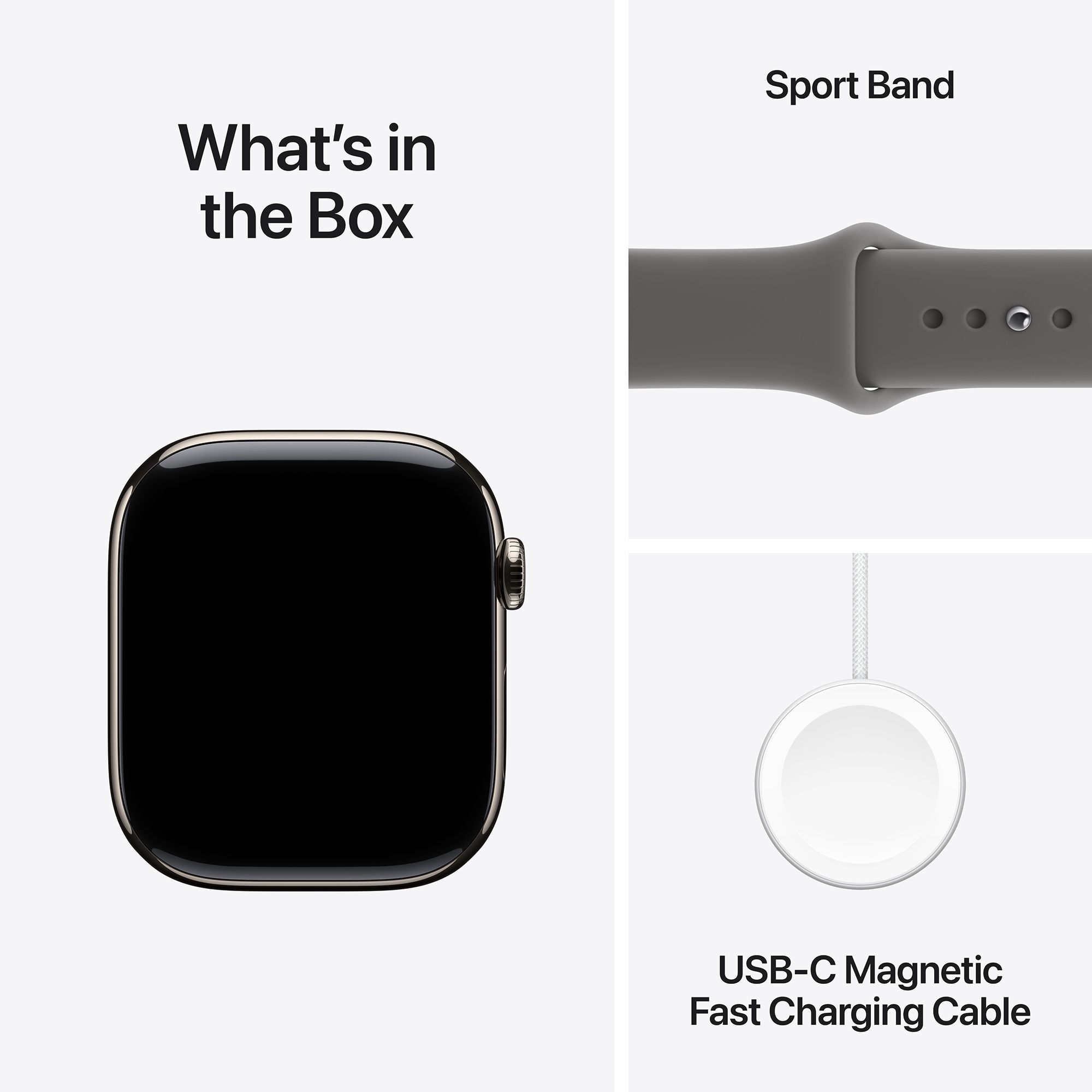 Apple Watch Series 11 GPS+Cellular with Stone Grey Sport Band - M/L (46mm Retina LTPO3 OLED Display, Natural Titanium Case)_9