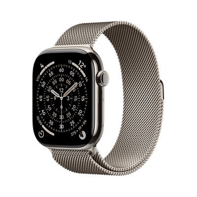 Apple Watch Series 11 GPS+Cellular with Natural Milanese Loop - M/L (46mm Retina LTPO3 OLED Display, Natural Titanium Case)