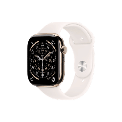 Apple Watch Series 11 GPS+Cellular with Light Blush Sport Band - S/M (46mm Retina LTPO3 OLED Display, Gold Titanium Case)
