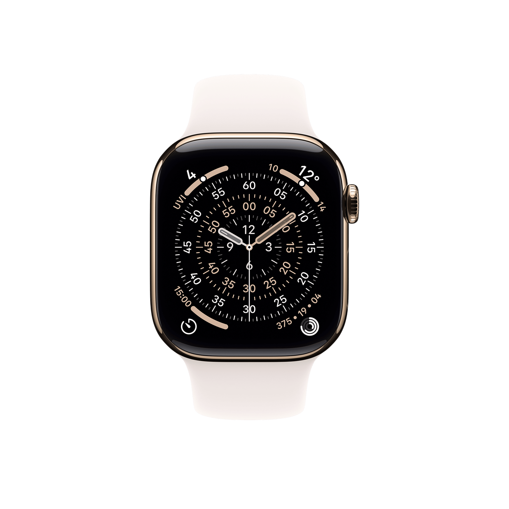 Apple Watch Series 11 GPS+Cellular with Light Blush Sport Band - S/M (46mm Retina LTPO3 OLED Display, Gold Titanium Case)_2