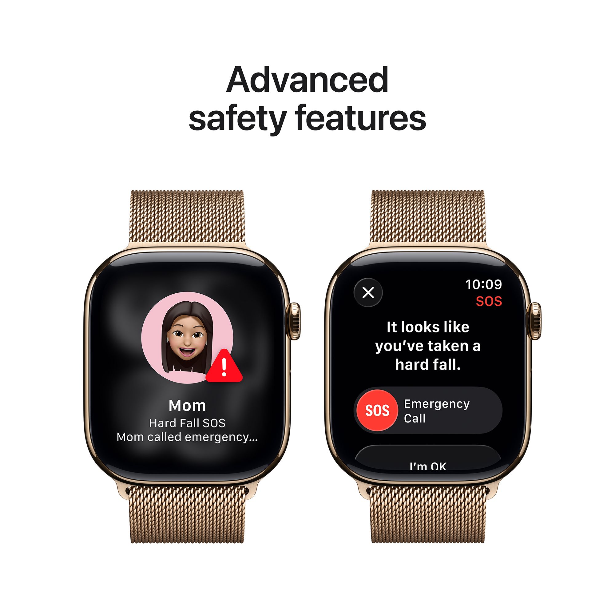Apple Watch Series 11 GPS+Cellular with Gold Milanese Loop - M/L (46mm Retina LTPO3 OLED Display, Gold Titanium Case)_6
