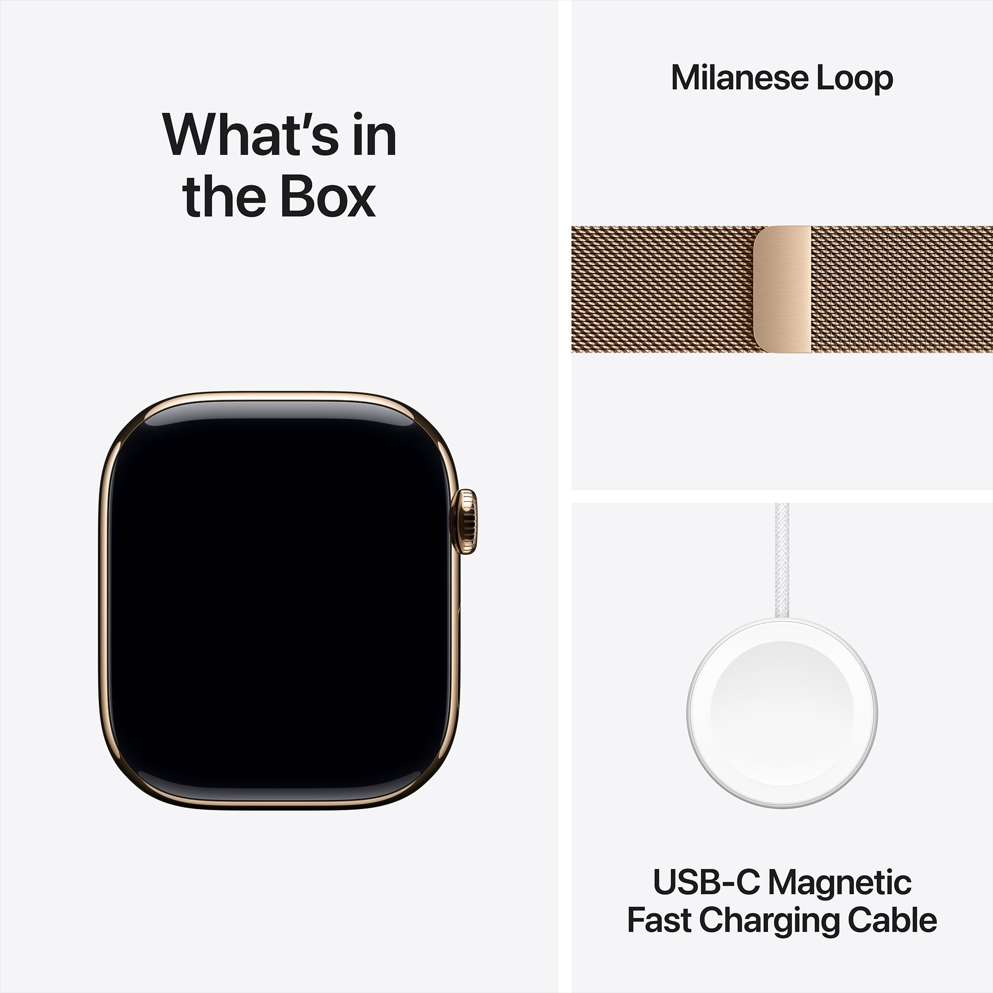 Apple Watch Series 11 GPS+Cellular with Gold Milanese Loop - M/L (46mm Retina LTPO3 OLED Display, Gold Titanium Case)_9