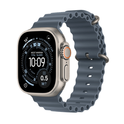 Apple Watch Ultra 3 GPS+Cellular with Anchor Blue Ocean Band (49mm Retina LTPO3 OLED Display, Natural Titanium Case)