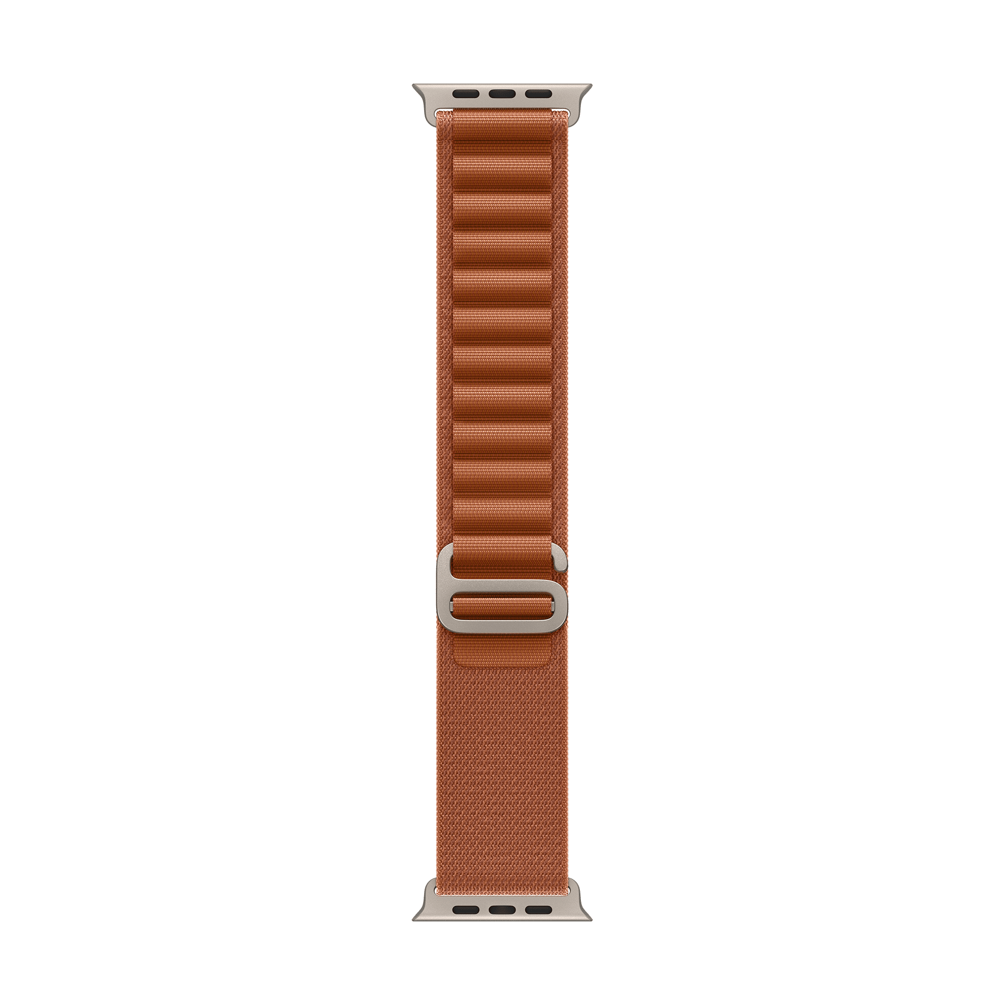 Apple Spandex, Polyester & Natural Titanium Alpine Loop for Apple Watch (44mm / 45mm / 46mm / 49mm, S/M) (Corrosion Resistant, Terra Cotta)_1