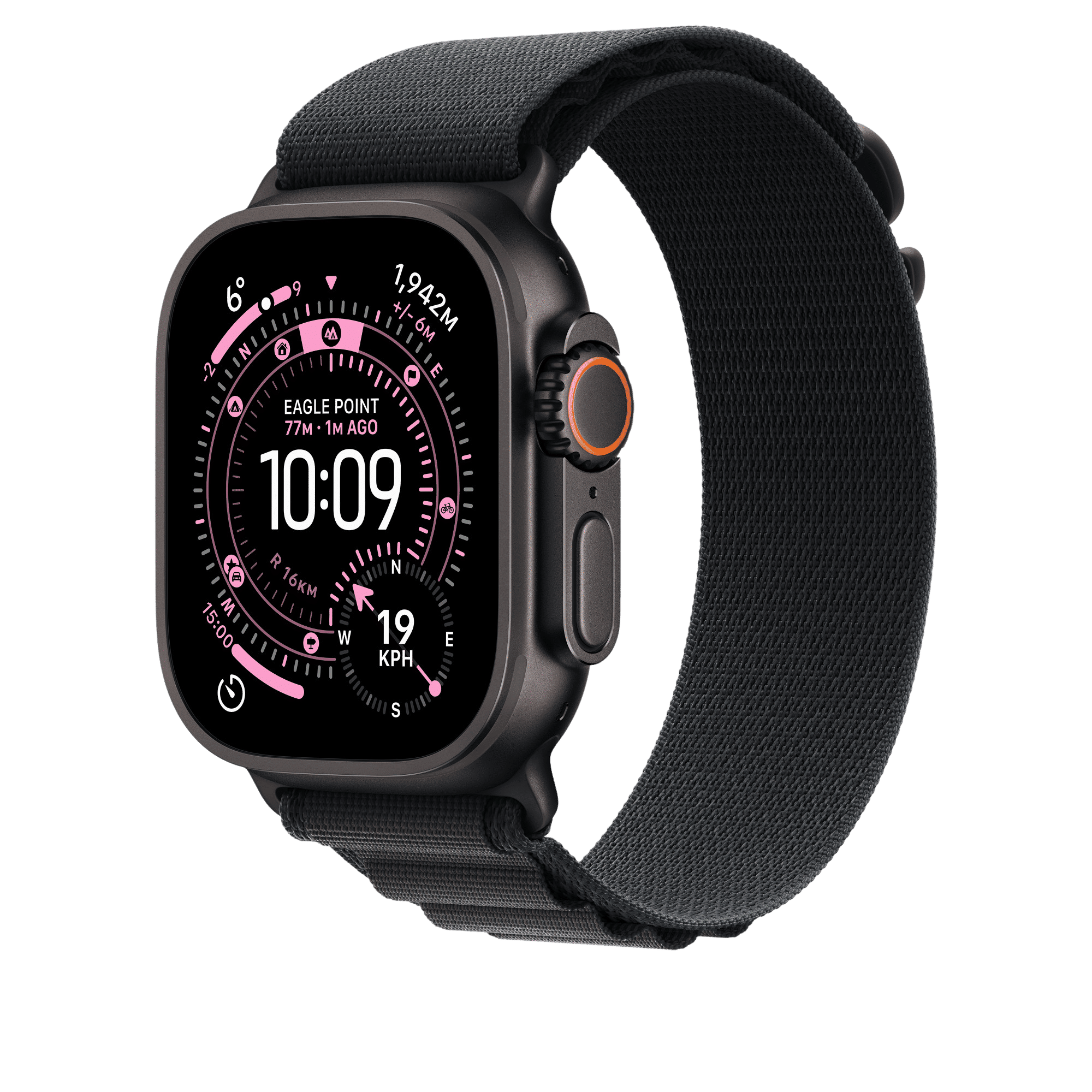 Apple Polyester, Spandex & Black Titanium Alpine Loop for Apple (44mm / 45mm / 46mm / 49mm, Small) (High-Strength Yarns, Black)_2