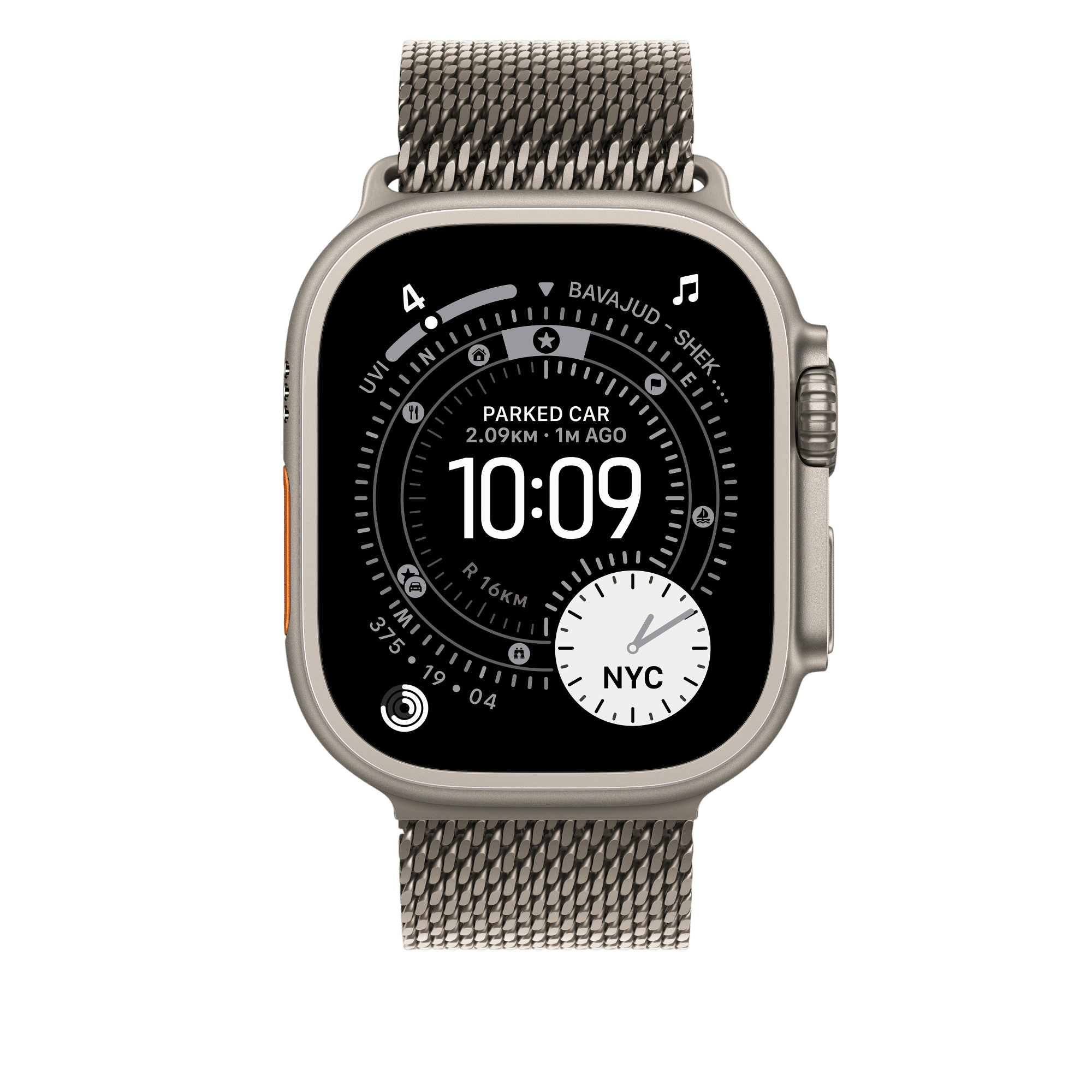 Apple Titanium Milanese Loop for Apple (44mm / 45mm / 46mm / 49mm, Small) (Secure Parachute Style Buckle, Natural)_3