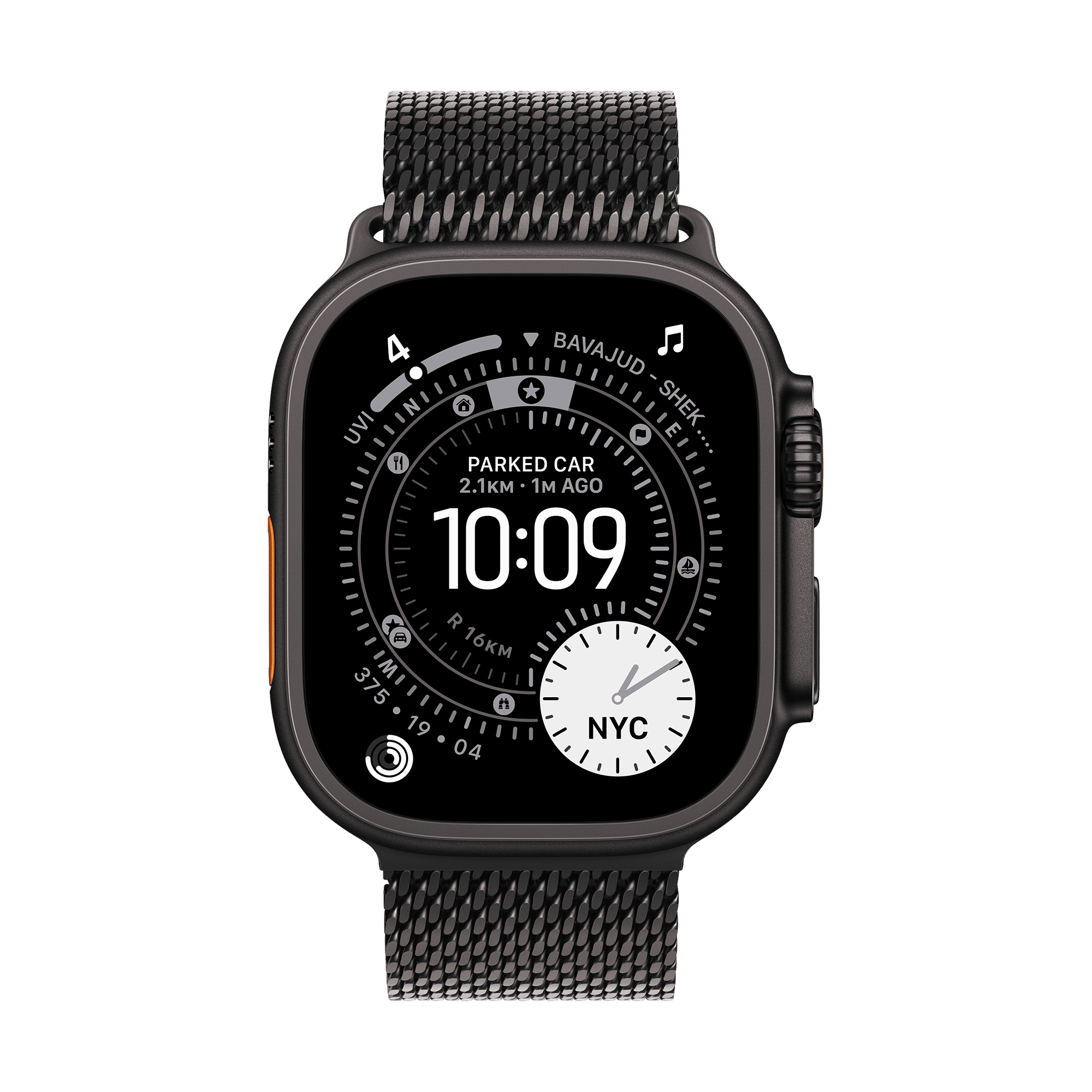 Apple Titanium Milanese Loop for Apple (44mm / 45mm / 46mm / 49mm, Small) (Secure Parachute Style Buckle, Black) Apple Titanium Milanese Loop for Apple (44mm / 45mm / 46mm / 49mm, Small) (Secure Parachute Style Buckle, Black)_2