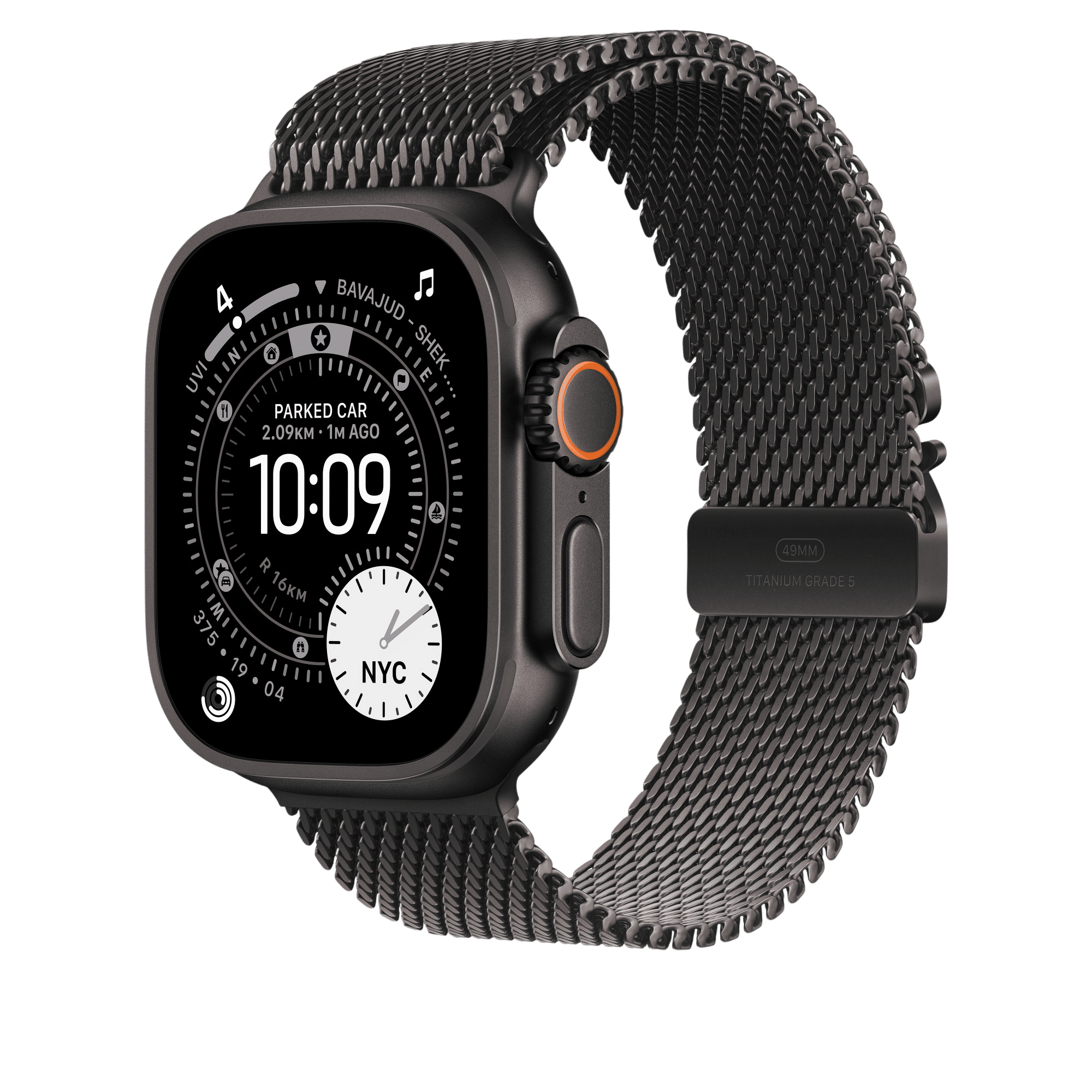 Apple Titanium Milanese Loop for Apple (44mm / 45mm / 46mm / 49mm, Small) (Secure Parachute Style Buckle, Black) Apple Titanium Milanese Loop for Apple (44mm / 45mm / 46mm / 49mm, Small) (Secure Parachute Style Buckle, Black)_3