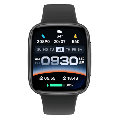 Croma Velocity S1 Smartwatch with Bluetooth Calling (47mm AMOLED Display, IP68 Water Resistant, Black Strap)