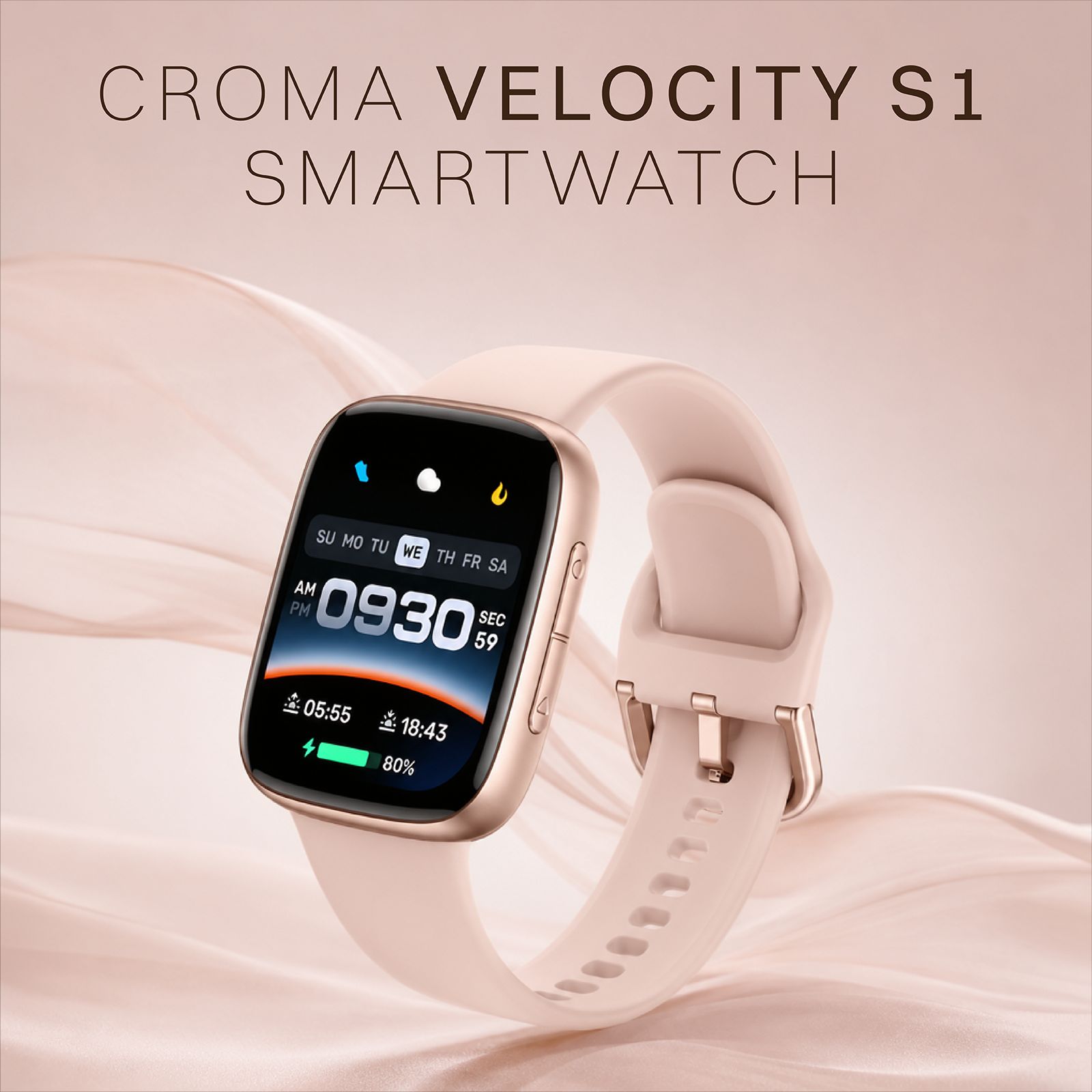 Croma Velocity S1 Smartwatch with Bluetooth Calling (47mm AMOLED Display, IP68 Water Resistant, Black Strap) Croma Velocity S1 Smartwatch with Bluetooth Calling (47mm AMOLED Display, IP68 Water Resistant, Black Strap)_4