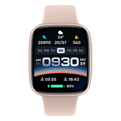 Croma Velocity S1 Smartwatch with Bluetooth Calling (47mm AMOLED Display, IP68 Water Resistant, Pink Strap)