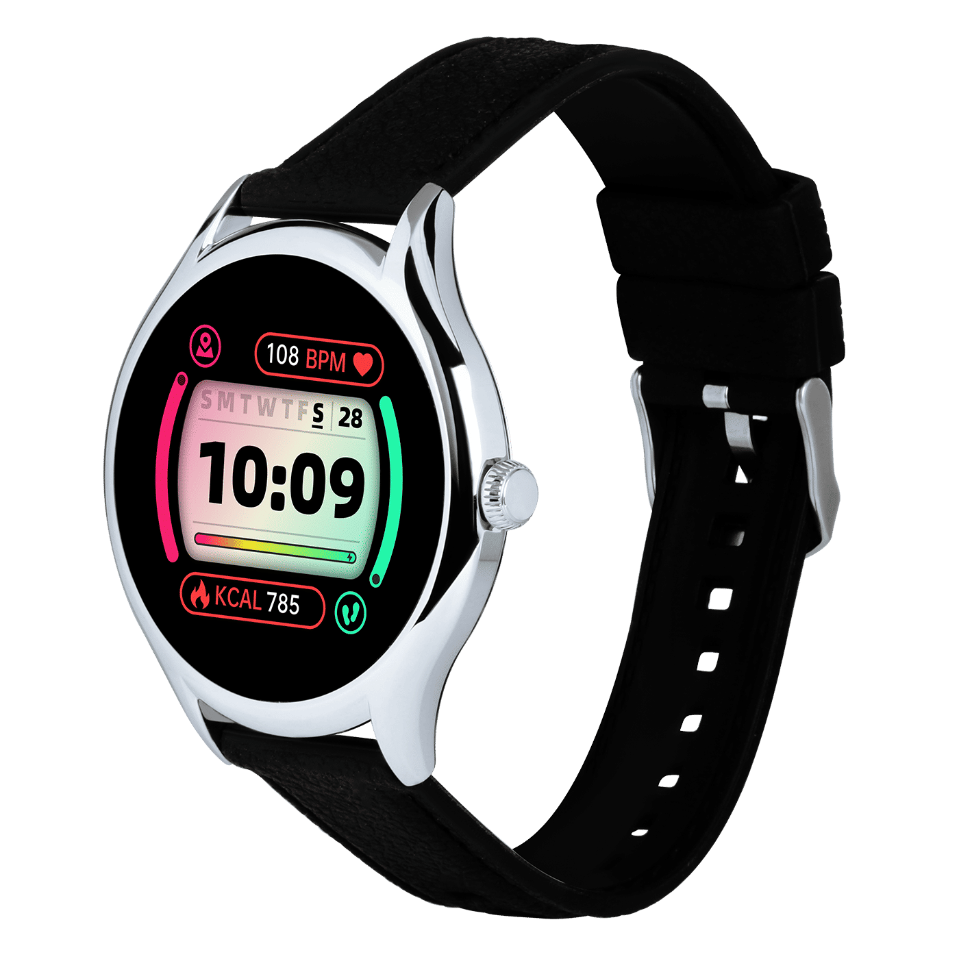 Croma Stride M1 Smartwatch with Bluetooth Calling (36.32mm AMOLED Display, IP67 Water Resistant, Black & Silver Strap) Croma Stride M1 Smartwatch with Bluetooth Calling (36.32mm AMOLED Display, IP67 Water Resistant, Black & Silver Strap)_7