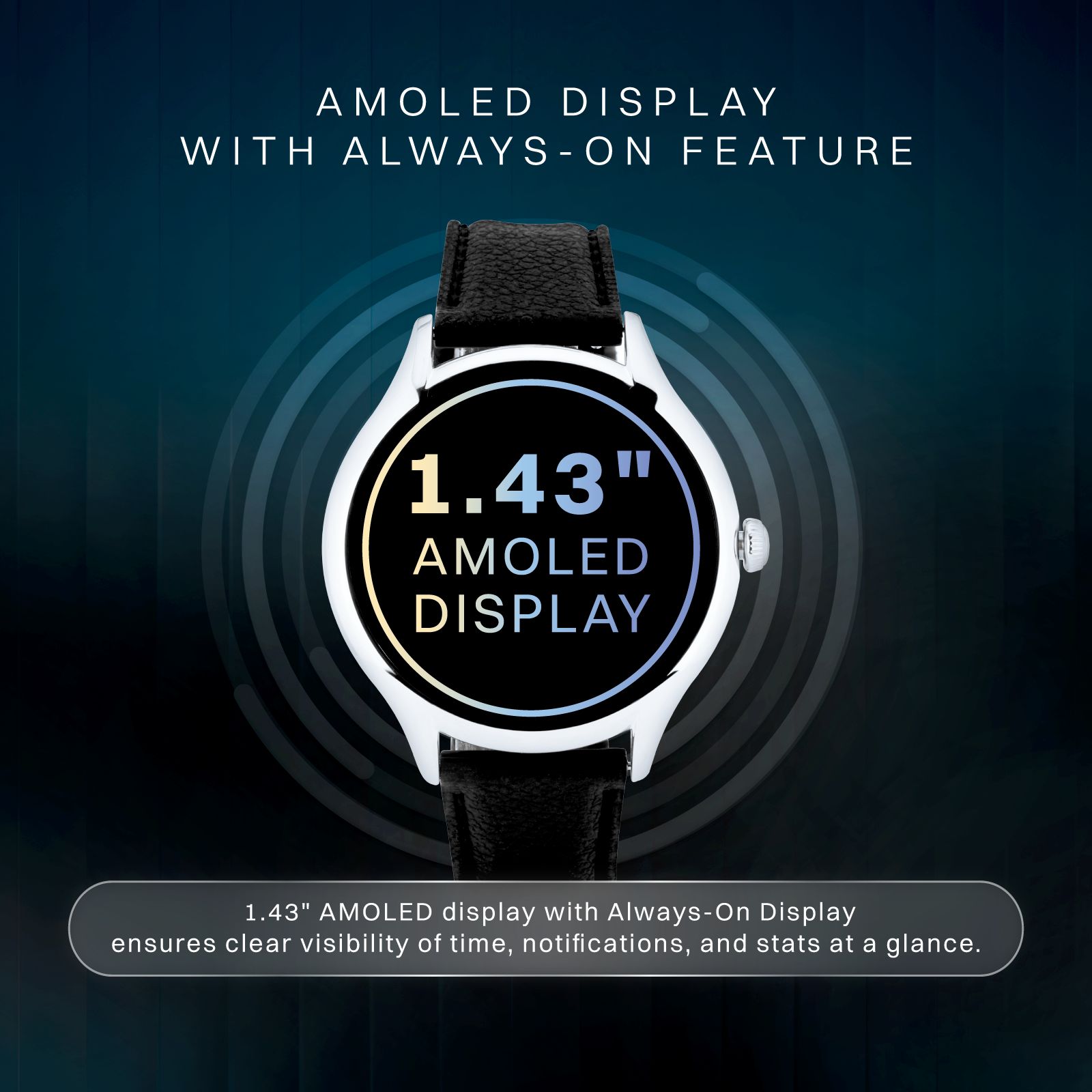 Croma Stride M1 Smartwatch with Bluetooth Calling (36.32mm AMOLED Display, IP67 Water Resistant, Black & Silver Strap) Croma Stride M1 Smartwatch with Bluetooth Calling (36.32mm AMOLED Display, IP67 Water Resistant, Black & Silver Strap)_3