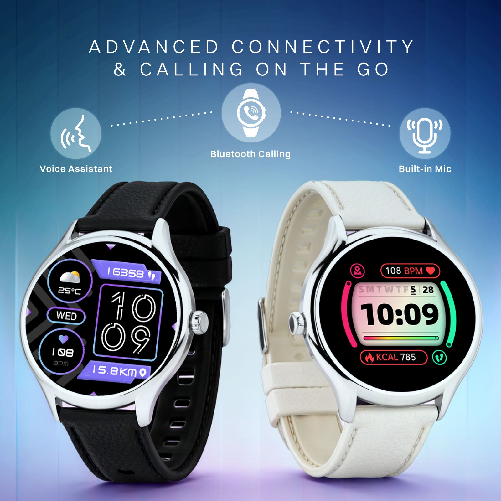 Croma Stride M1 Smartwatch with Bluetooth Calling (36.32mm AMOLED Display, IP67 Water Resistant, Black & Silver Strap) Croma Stride M1 Smartwatch with Bluetooth Calling (36.32mm AMOLED Display, IP67 Water Resistant, Black & Silver Strap)_5