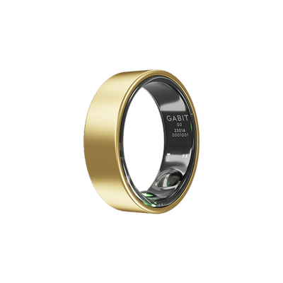 GABIT GSR0106G Smart Ring with AI Powered Health Insights (Size 6, Skin Temperature Sensor, Gold)