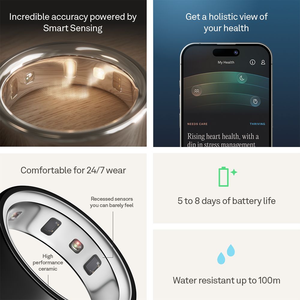 Oura Ring 4 Smart Ring with Activity Tracker (Buy Sizing Kit First, Size 6, Smart Sensing Technology, Black)_6