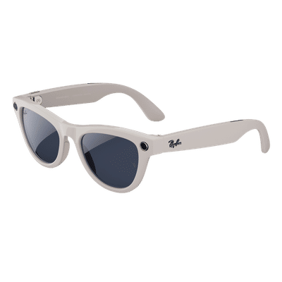 Ray-Ban Meta Wayfarer (Gen 1) AI Glasses for Men, Women (12MP Ultra-Wide Camera, Meta AI, Open-ear Audio, Live Translation, Grey Polarised Lenses, Standard, Shiny Chalky Gray)