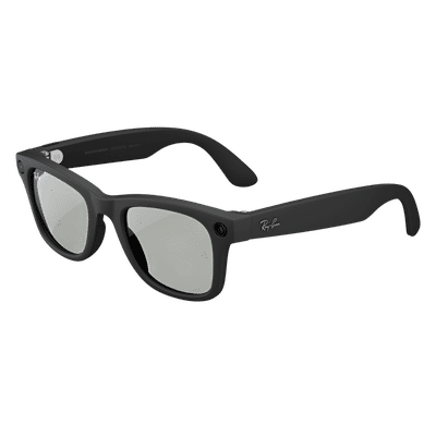 Ray-Ban Meta Wayfarer (Gen 1) AI Glasses for Men, Women (12MP Ultra-Wide Camera, Meta AI, Open-ear Audio, Live Translation, Transitions Graphite Green Lenses, Standard, Matte Black)