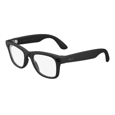 Ray-Ban Meta Wayfarer (Gen 2) AI Glasses for Men, Women (12MP Ultra-Wide Camera, Meta AI, Open-ear Audio, Live Translation, Clear Lenses, Standard, Matte Black)
