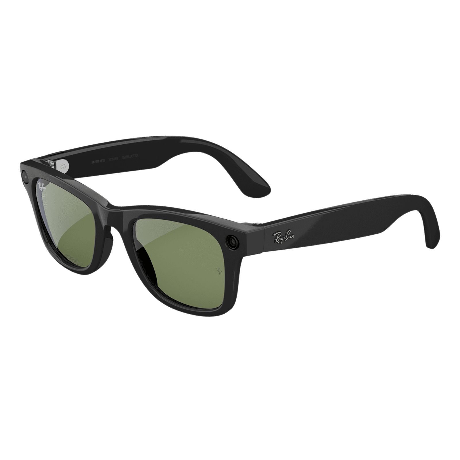 Ray-Ban Meta Wayfarer (Gen 2) AI Glasses for Men, Women (12MP Ultra-Wide Camera, AI Voice Assistant, Open-ear Audio, Live Translation, Green Lenses, Standard, Shiny Black)_1