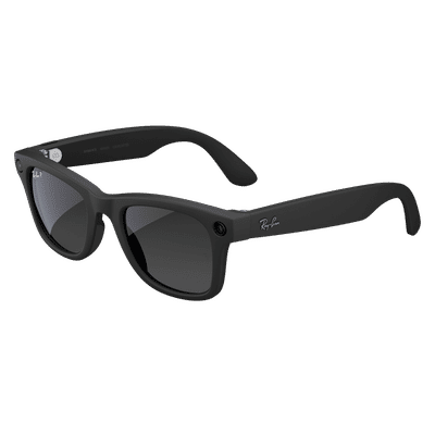 Ray-Ban Meta Wayfarer (Gen 2) AI Glasses for Men, Women (12MP Ultra-Wide Camera, AI Voice Assistant, Open-ear Audio, Live Translation, Gradient Graphite Polarised Lenses, Large, Matte Black)