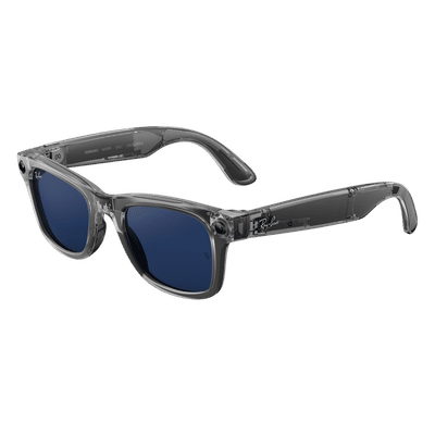 Ray-Ban Meta Wayfarer (Gen 2) AI Glasses for Men, Women (12MP Ultra-Wide Camera, Meta AI, Open-ear Audio, Live Translation, Transitions Sapphire Lenses, Standard, Grey)