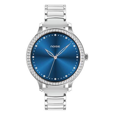 noise NoiseFit Diva Araya Smartwatch with Bluetooth Calling (32.51mm AMOLED Display, IP67 Dust & Water Resistance, Frost Silver Ceramic Strap)