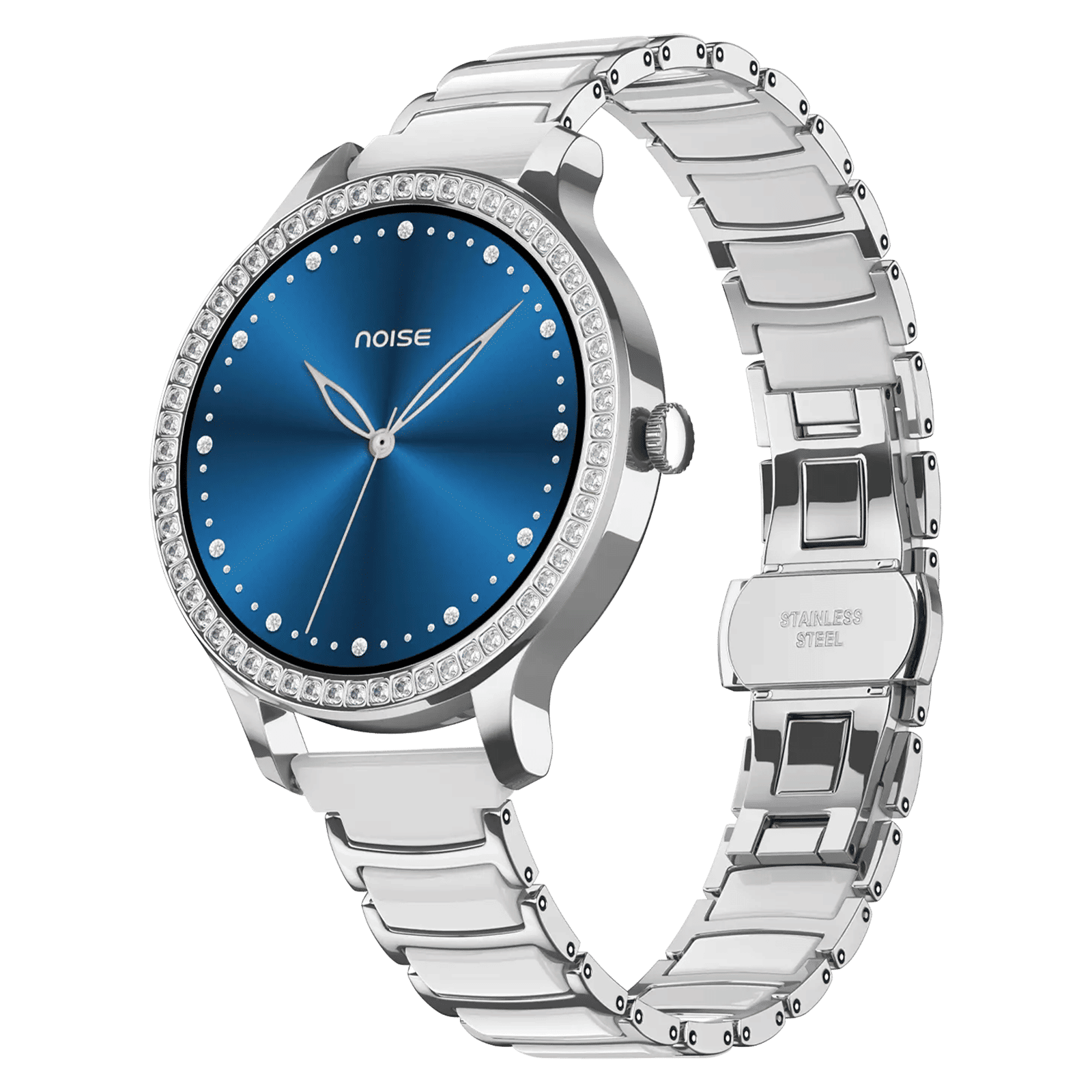 noise NoiseFit Diva Araya Smartwatch with Bluetooth Calling (32.51mm AMOLED Display, IP67 Dust & Water Resistance, Frost Silver Ceramic Strap)_2