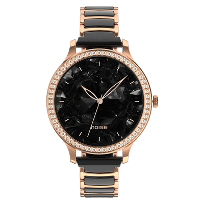 noise NoiseFit Diva Araya Smartwatch with Bluetooth Calling (32.51mm AMOLED Display, IP67 Dust & Water Resistance, Rose Gold Ceramic Strap)
