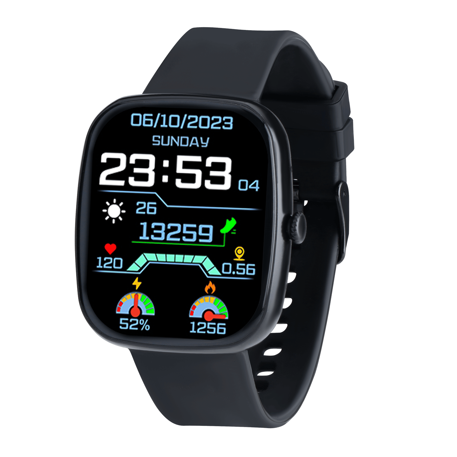 Croma Squad A1 Smartwatch with Bluetooth Calling(46mm Curved TFT Display, IP67 Water Resistant, Black Strap) Croma Squad A1 Smartwatch with Bluetooth Calling(46mm Curved TFT Display, IP67 Water Resistant, Black Strap)_1