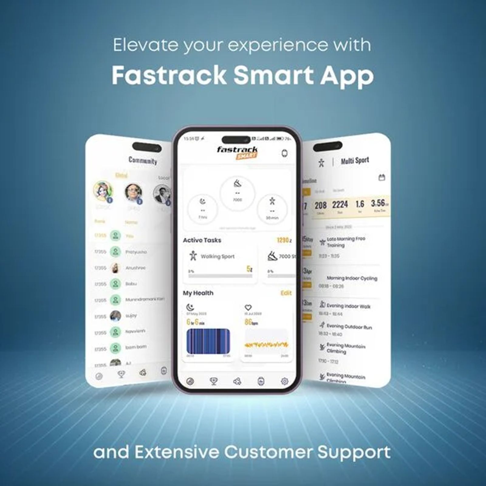 Fastrack Limitless Glide X Smartwatch with Bluetooth Calling (46.4mm UltraVU TFT HD Display, IP68 Water Resistant, Blue Strap)_7