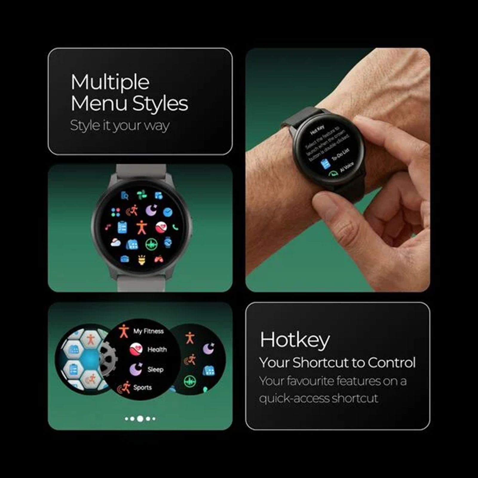 Fastrack Jupiter R3 Smartwatch with Bluetooth Calling (35mm TFT Display, IP68 Water Resistant, Green Strap) Fastrack Jupiter R3 Smartwatch with Bluetooth Calling (35mm TFT Display, IP68 Water Resistant, Green Strap)_4