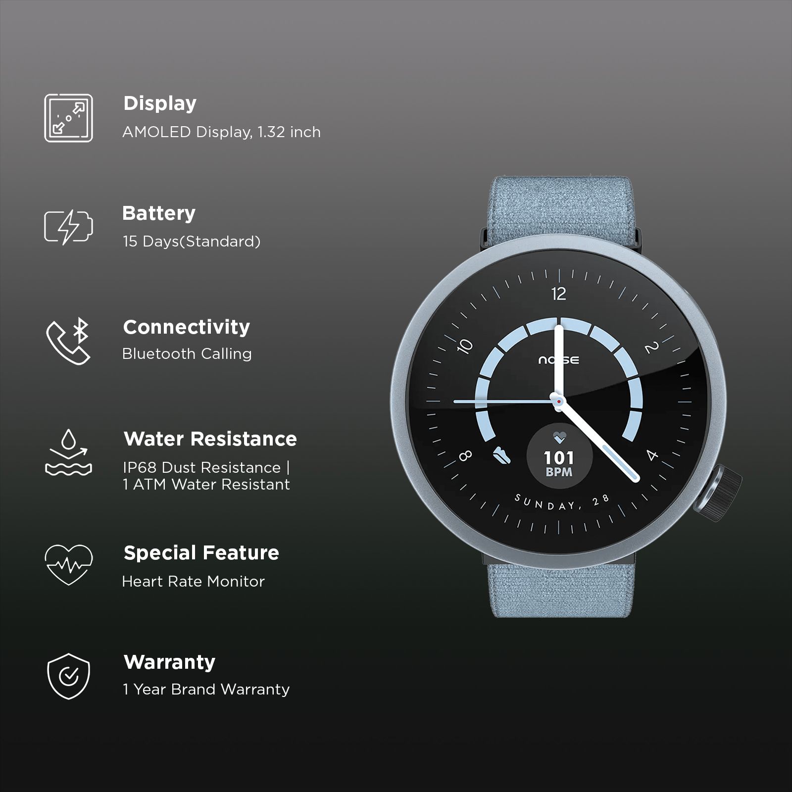Noise ALT WATCH 1 Smartwatch Noise AI (33.5mm AMOLED Display, IP68 Dust & 1 ATM Water Resistance, Chosen Light Blue Strap) Noise ALT WATCH 1 Smartwatch Noise AI (33.5mm AMOLED Display, IP68 Dust & 1 ATM Water Resistance, Chosen Light Blue Strap)_2