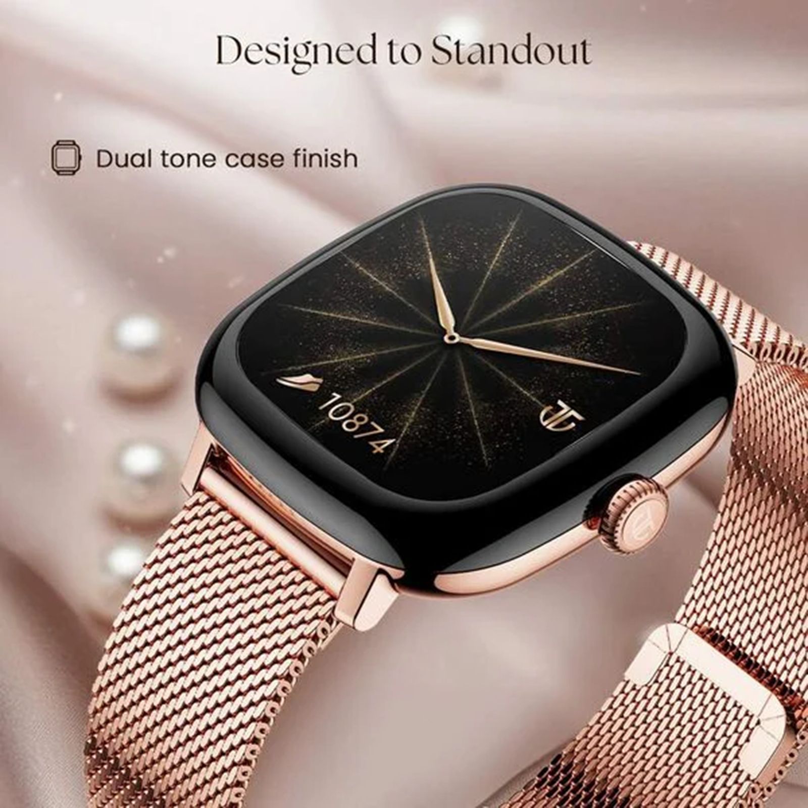 Titan AiRA Smartwatch with Bluetooth Calling (43.1mm, AMOLED Display, IP68 Water Resistant, Rose Gold Strap) Titan AiRA Smartwatch with Bluetooth Calling (43.1mm, AMOLED Display, IP68 Water Resistant, Rose Gold Strap)_4